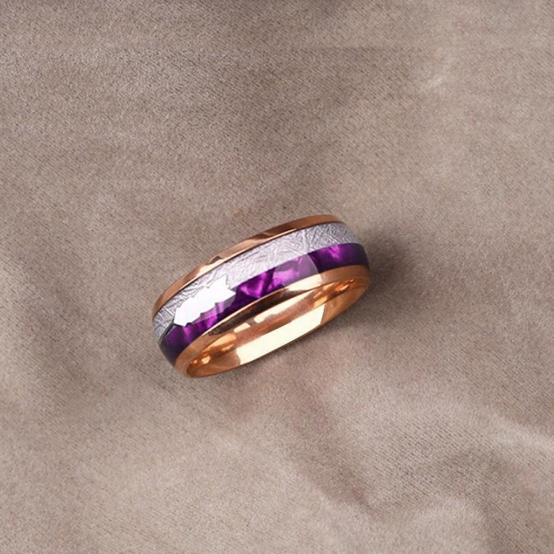 Personalised Purple Ring Made of Tungsten Steel