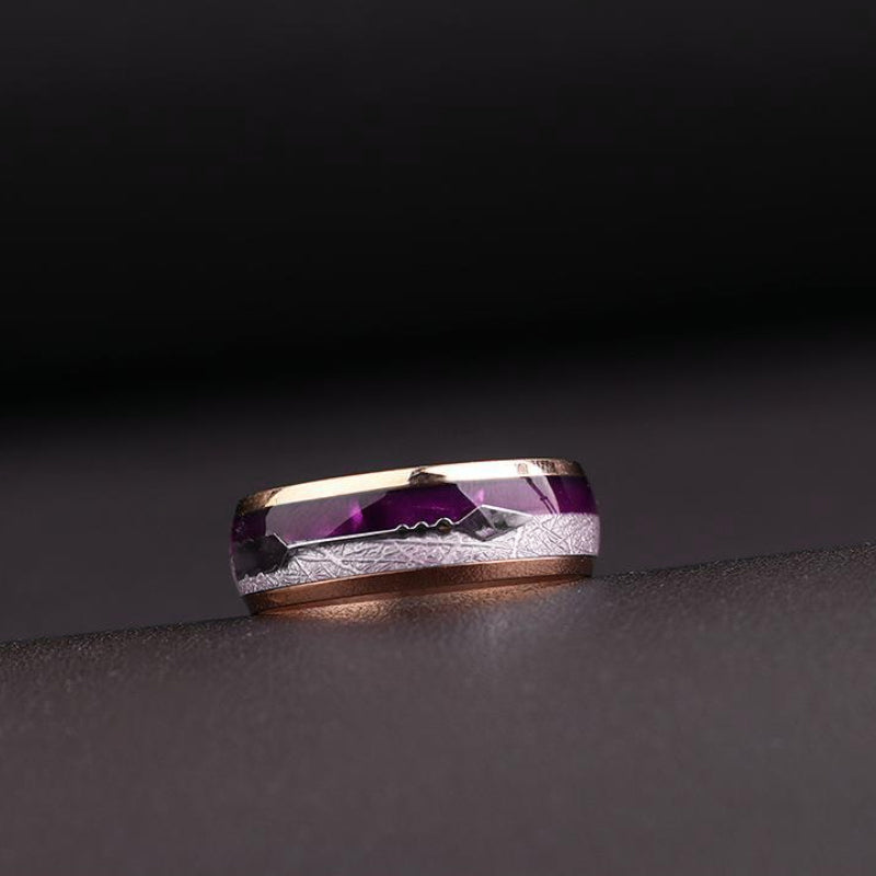 Personalised Purple Ring Made of Tungsten Steel