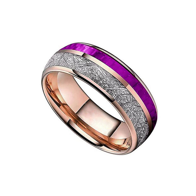 Personalised Purple Ring Made of Tungsten Steel