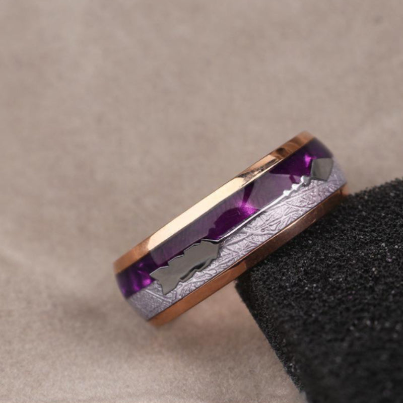 Personalised Purple Ring Made of Tungsten Steel