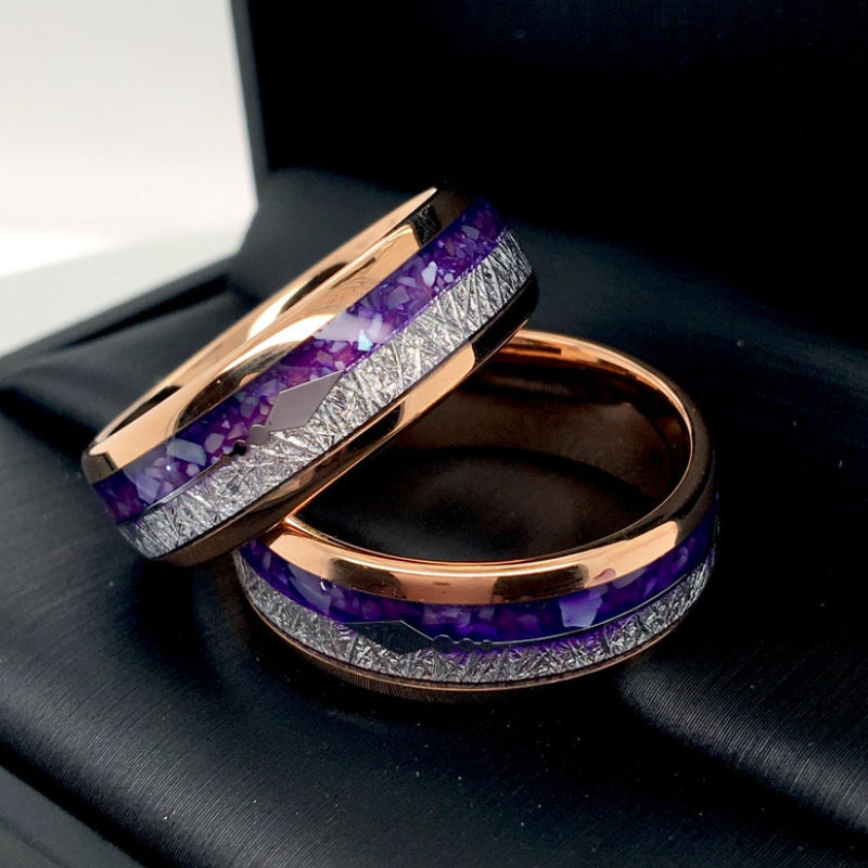 Personalised Purple Ring Made of Tungsten Steel