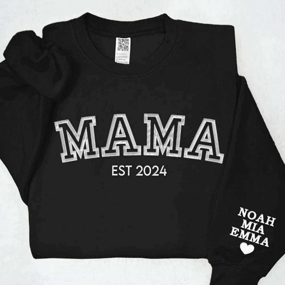 EmbroLux Custom Hoodie | Personalized sweatshirt with embroidered family names for heartfelt gifting