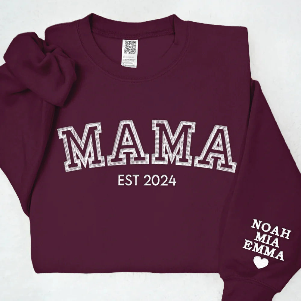 EmbroLux Custom Hoodie | Personalized sweatshirt with embroidered family names for heartfelt gifting