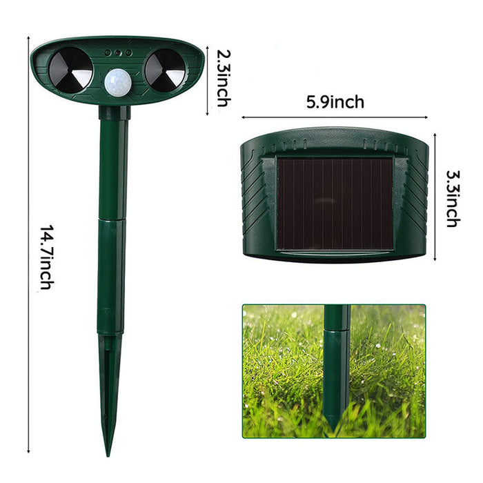 Sandsberg | Raccoon Outdoor Ultrasonic Repeller - Solar-Powered Ultrasonic Animal and Pest Deterrent - Get Rid of Raccoons in 48 Hours