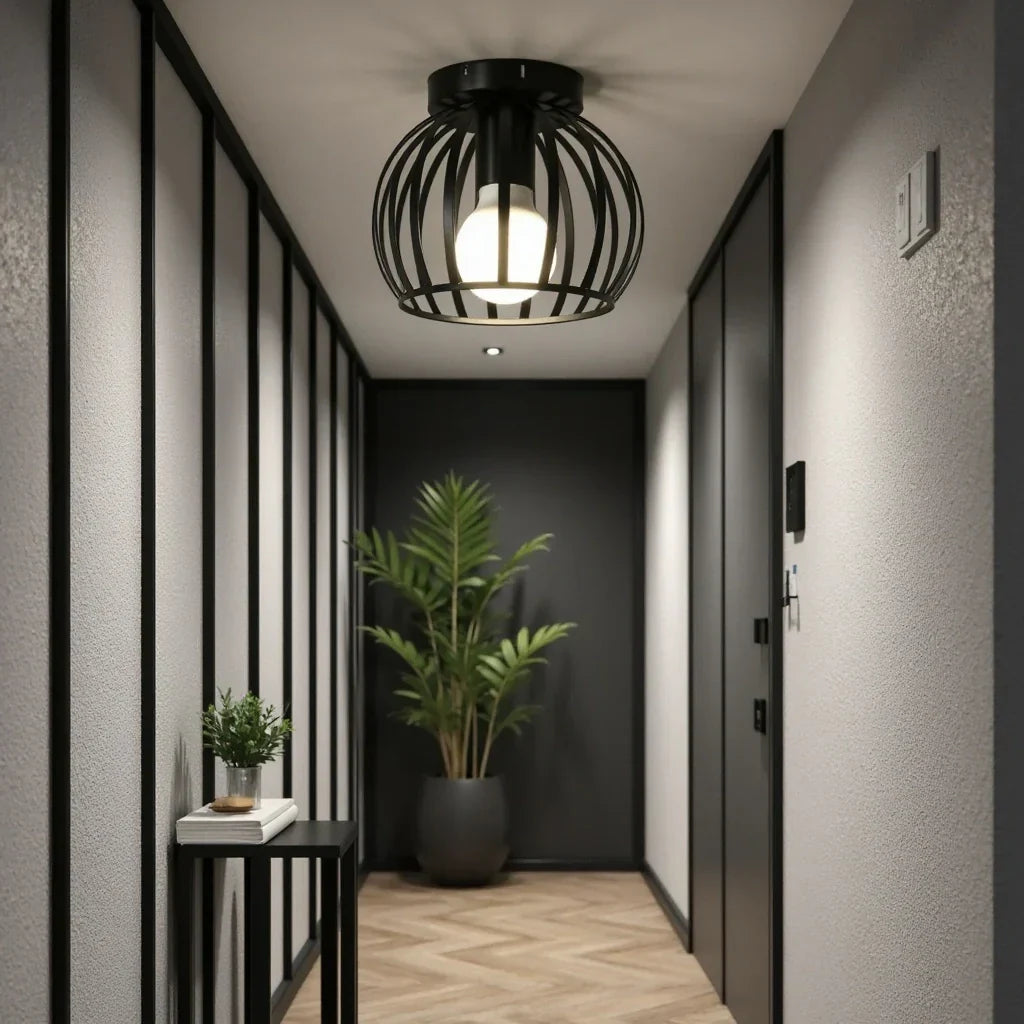 Aurub | Industrial Ceiling Light Black