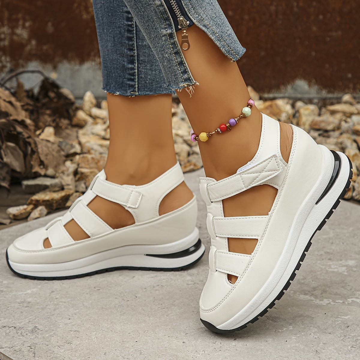 Platform Sandals – Velcro Straps & Padded Sole