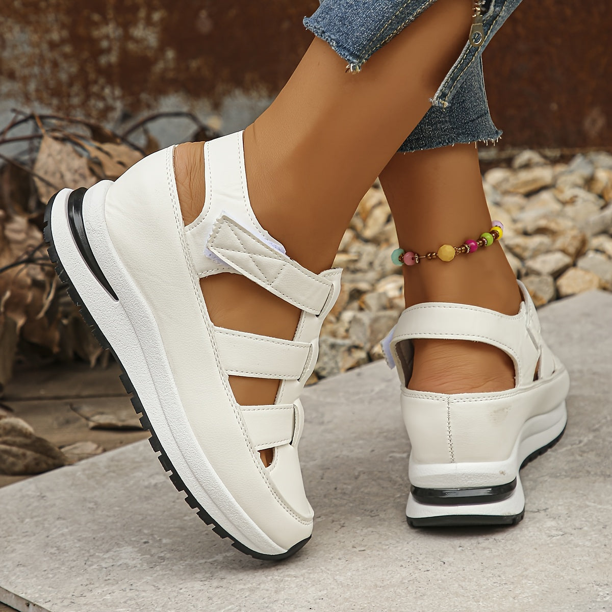 Platform Sandals – Velcro Straps & Padded Sole