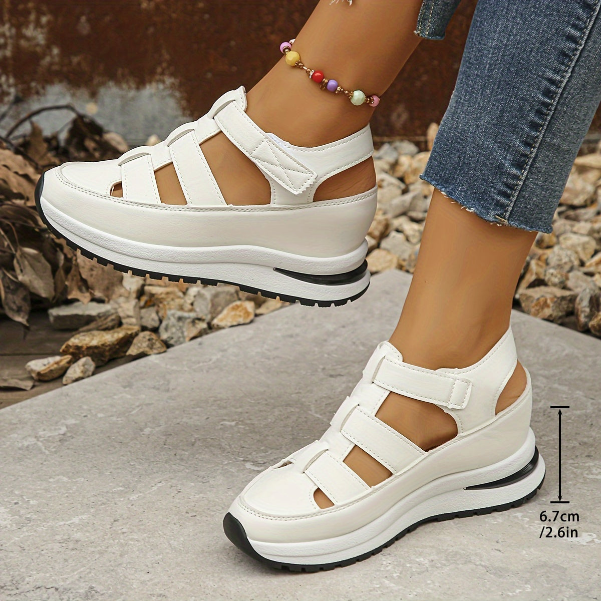 Platform Sandals – Velcro Straps & Padded Sole