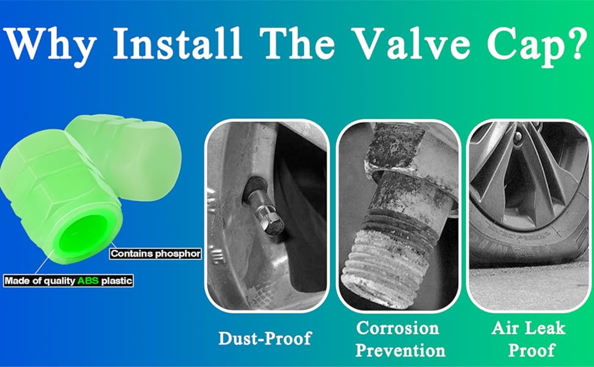 Set of 4 Illuminated Valve Caps with Logo – LuxaGlow