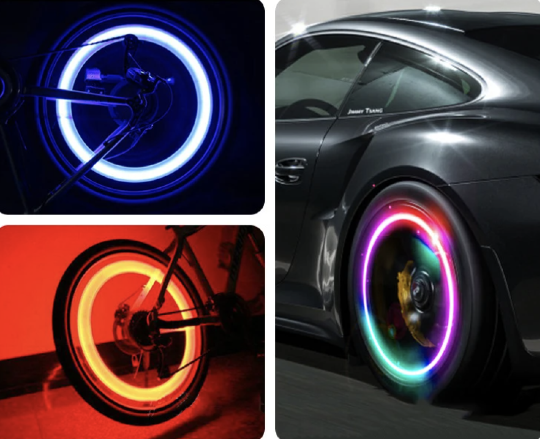 Set of 4 Illuminated Valve Caps with Logo – LuxaGlow