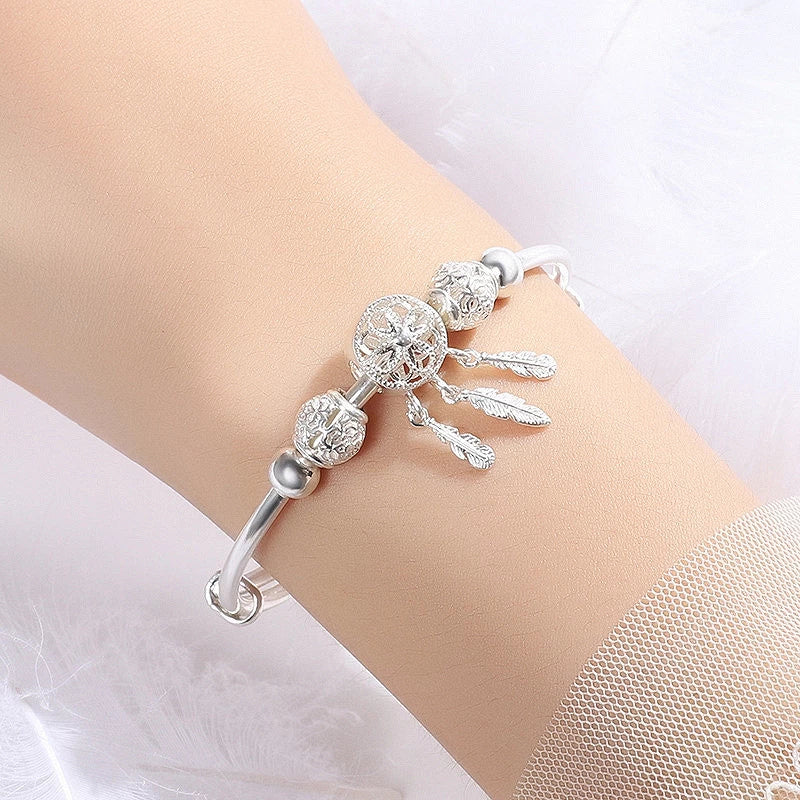 Adjustable Dreamcatcher Bracelet in 925 Silver – Lisa