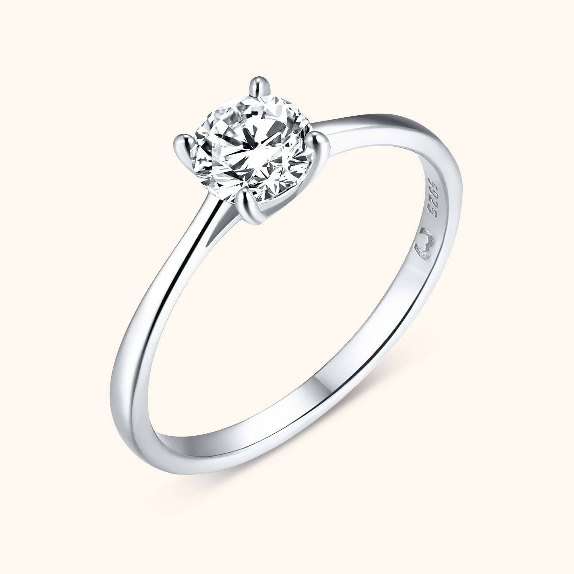 Solitaire Zirconia Ring - Elena