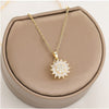 GoldenBloom Adjustable Necklace | Rotating Sunflower Pendant for Timeless Elegance