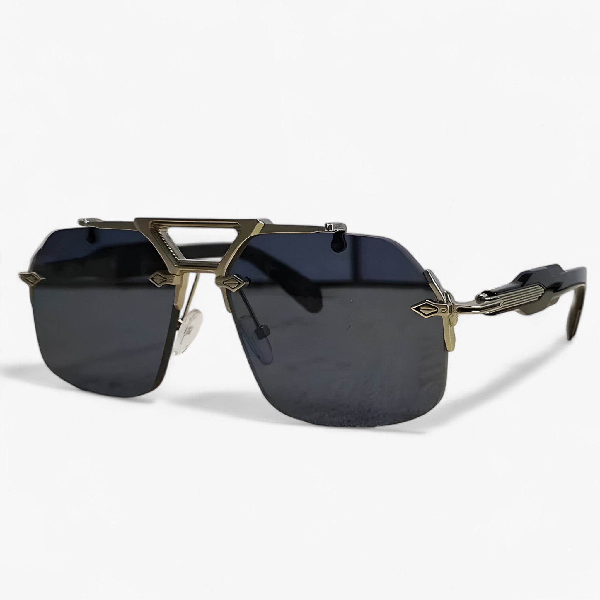 Rimless Oversized Sunglasses with Metal Accents – Vexor