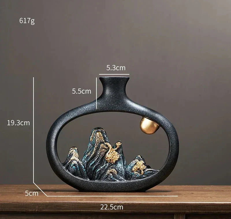 Oriental Mountain Landscape Vases - Artistic and Exotic