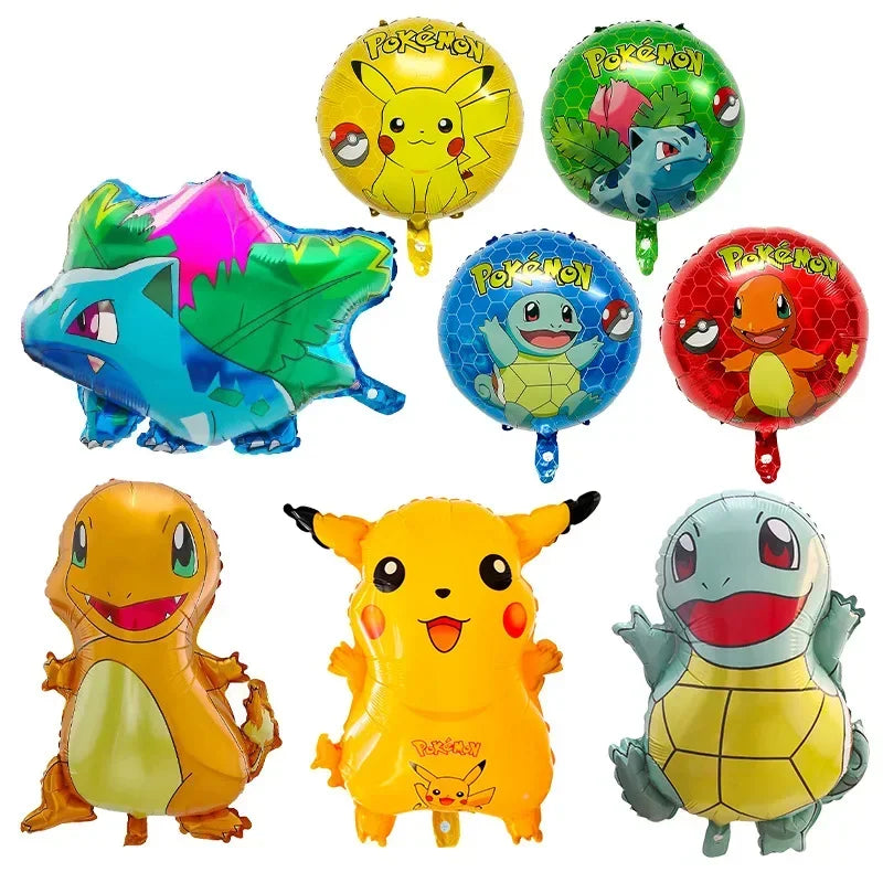 Pikachu and Charmander Aluminium Balloons – Party Decoration for Pokémon Fans