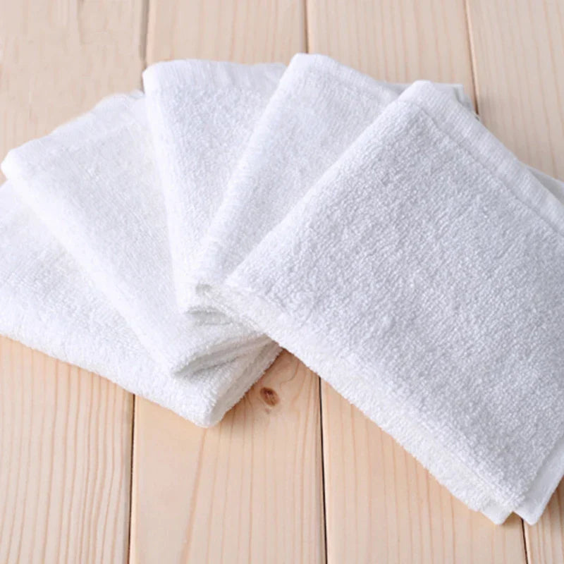 10 Pieces of White Soft Cotton Face Towels Hotel