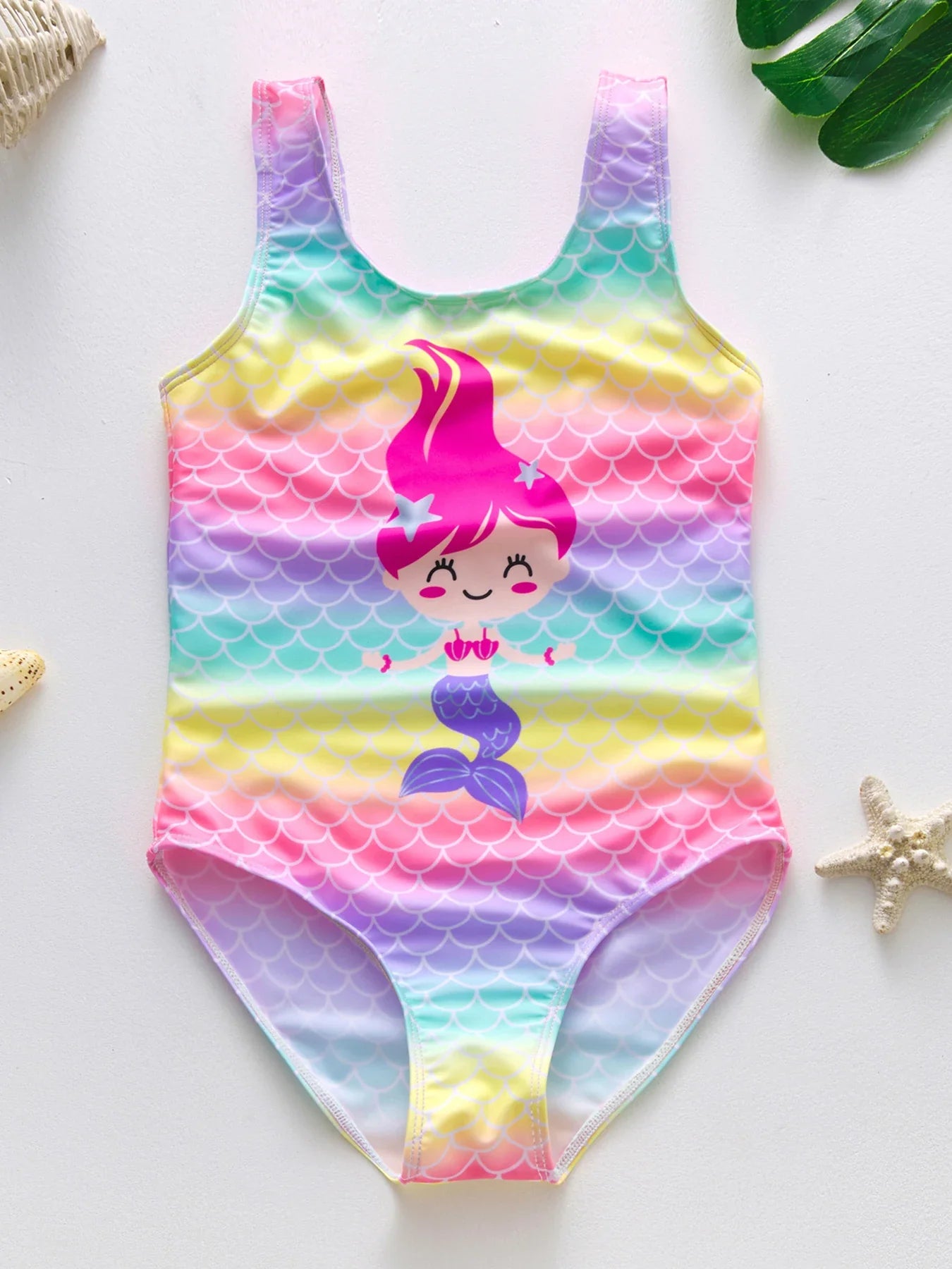 Girls' Swim Outfit with Mermaid and Unicorn Designs – Perfect for Children Aged 4-8