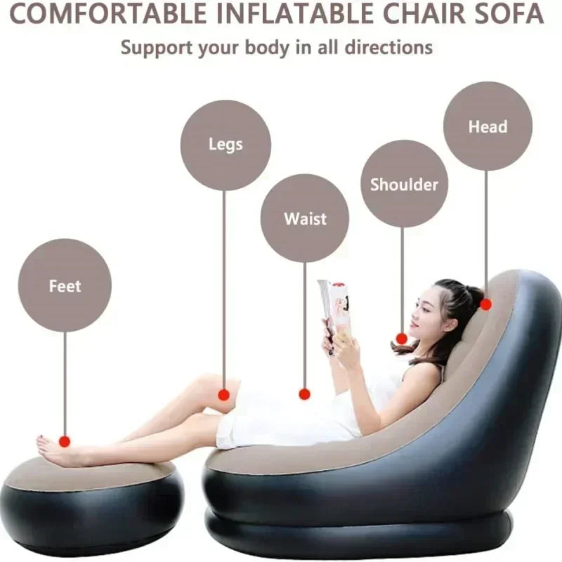 Inflatable Lazy Couch – Comfortable Foldable Sofa for Indoor and Outdoor Use