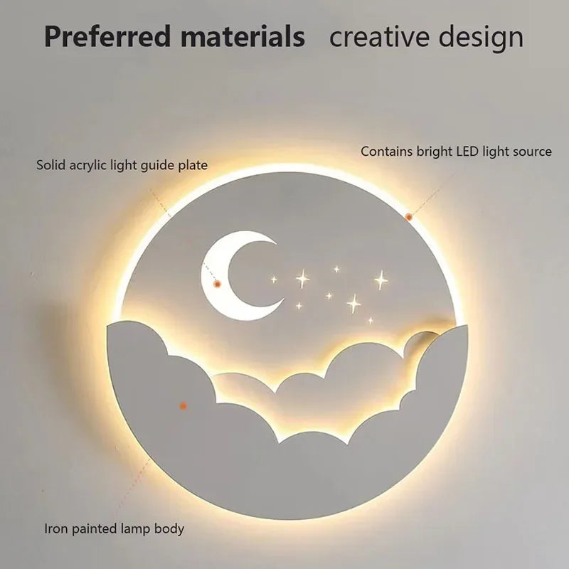 Magical LED Wall Lamp with Moon and Stars │ Create an Enchanting Atmosphere in Your Room