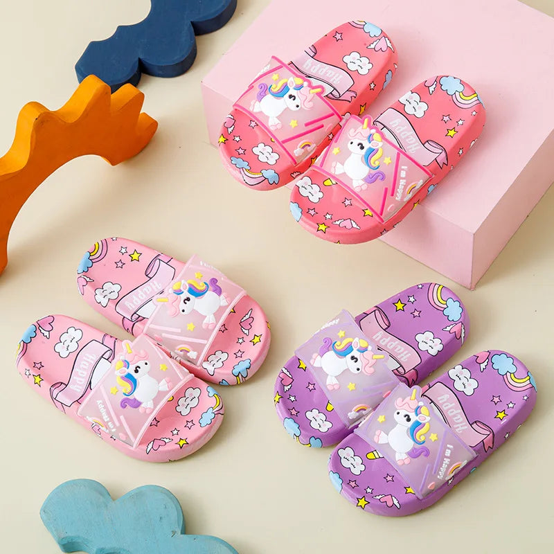 Cute Unicorn Slippers for Children – Ideal for Indoor and Bathroom Use