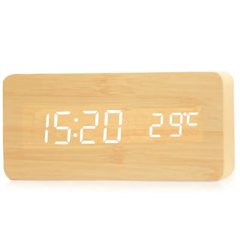 Sandsberg Wooden Digital Clock | LED Display | Modern Design | Silent | Eco-Friendly