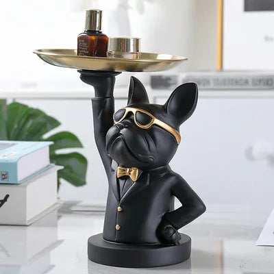 French Bulldog Figurine with Tray – Charming & Stylish Decoration for Your Home