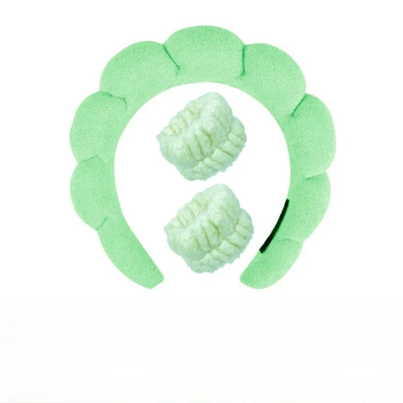 Plush Spa Headband & Wristband Set - Fluffiea