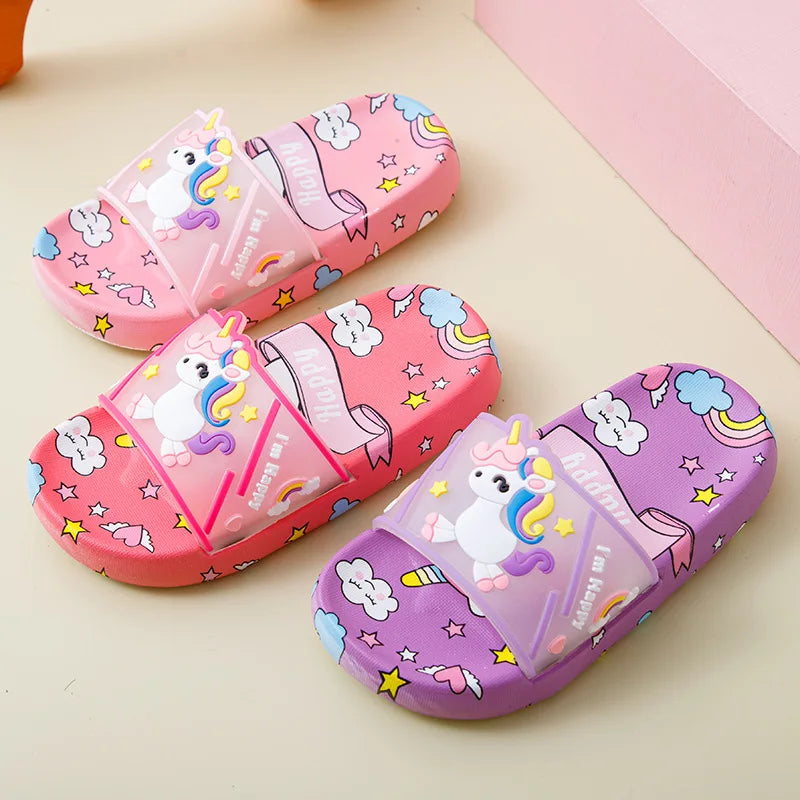 Cute Unicorn Slippers for Children – Ideal for Indoor and Bathroom Use