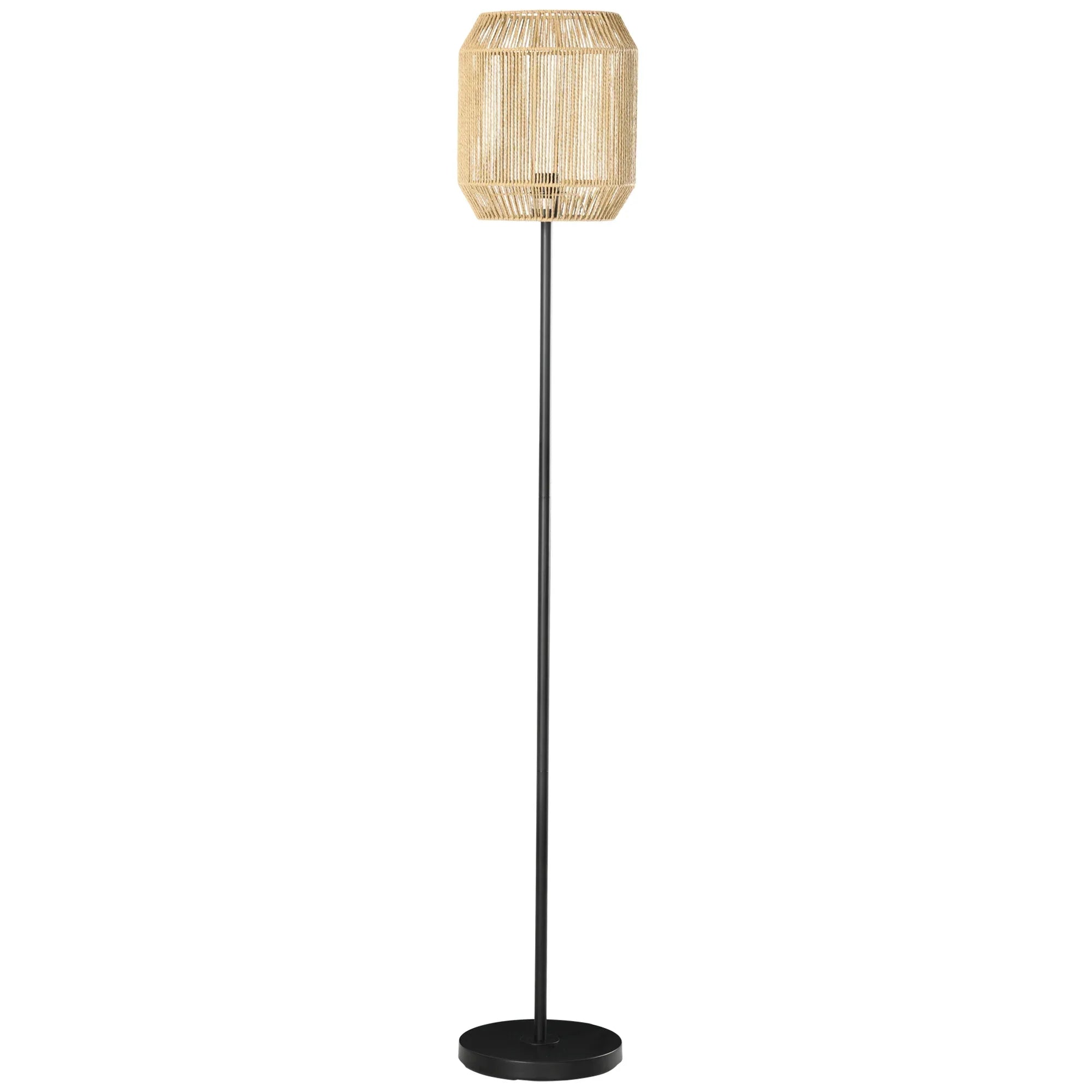 Modern Floor Lamp – Handwoven Paper Shade – E27 Socket – 164 cm – For Living Room & Bedroom