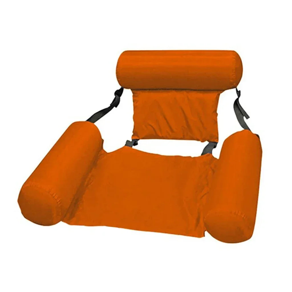 Luxury Inflatable Water Chair with Backrest - Floating Lounge Chair for Pool and Lake