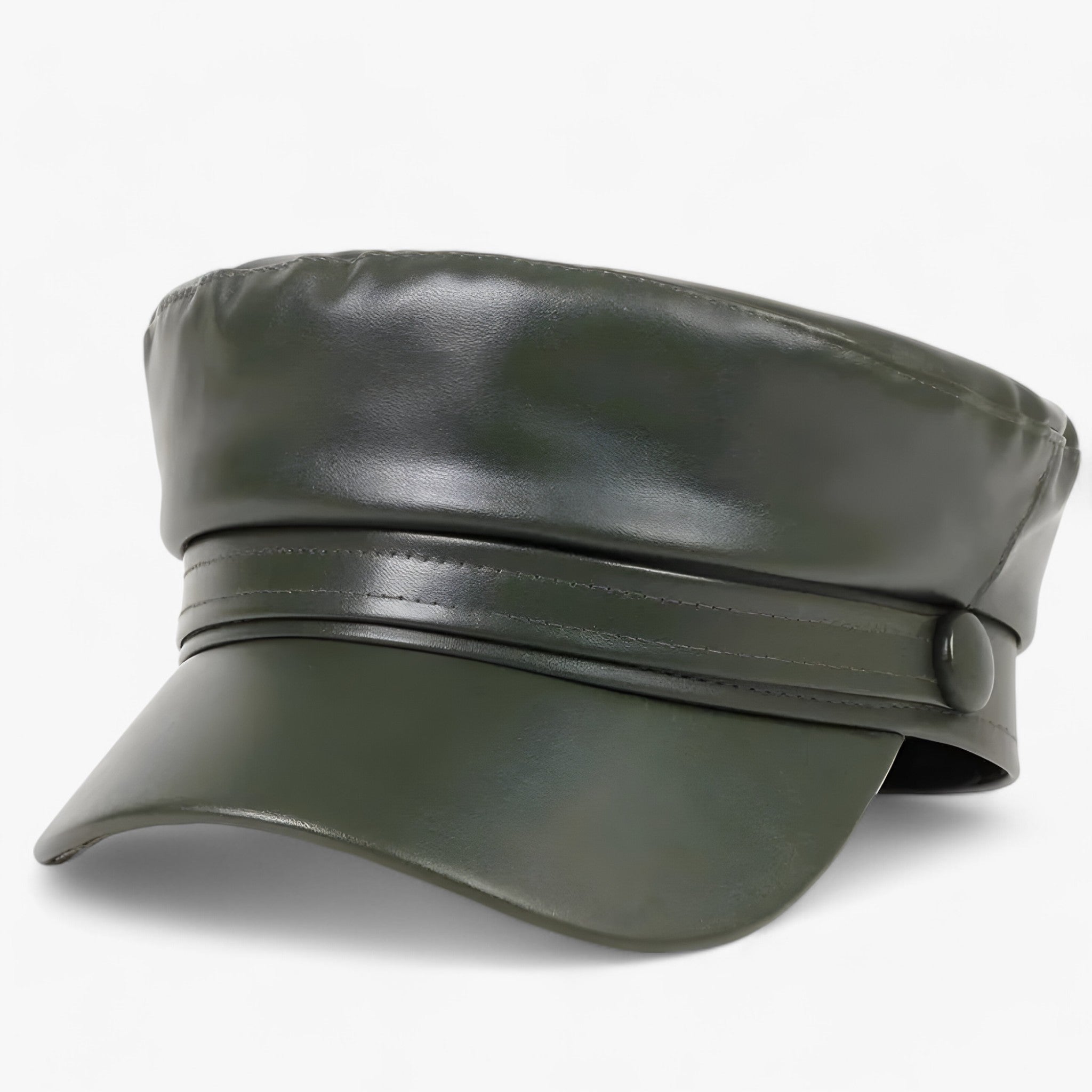 Octagonal Women's Flat Cap in PU Leather – Valence