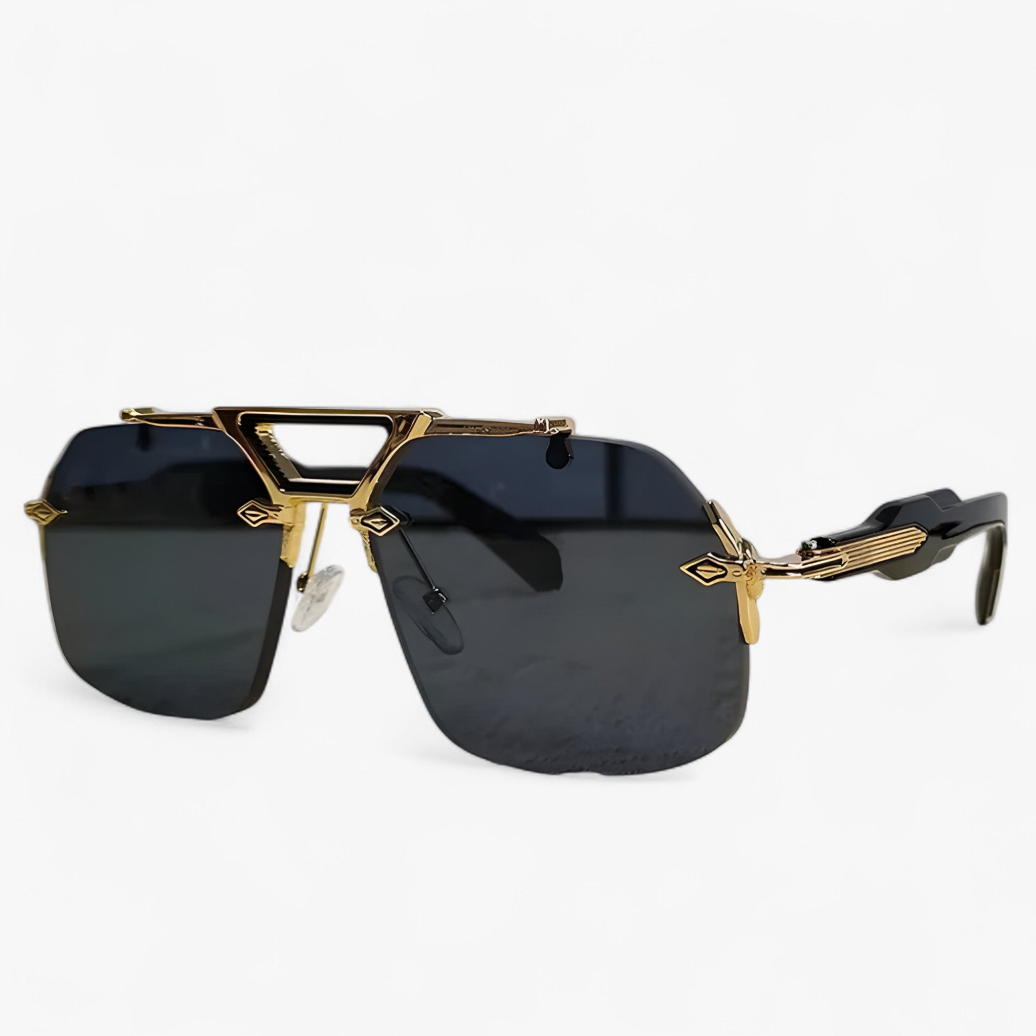 Rimless Oversized Sunglasses with Metal Accents – Vexor