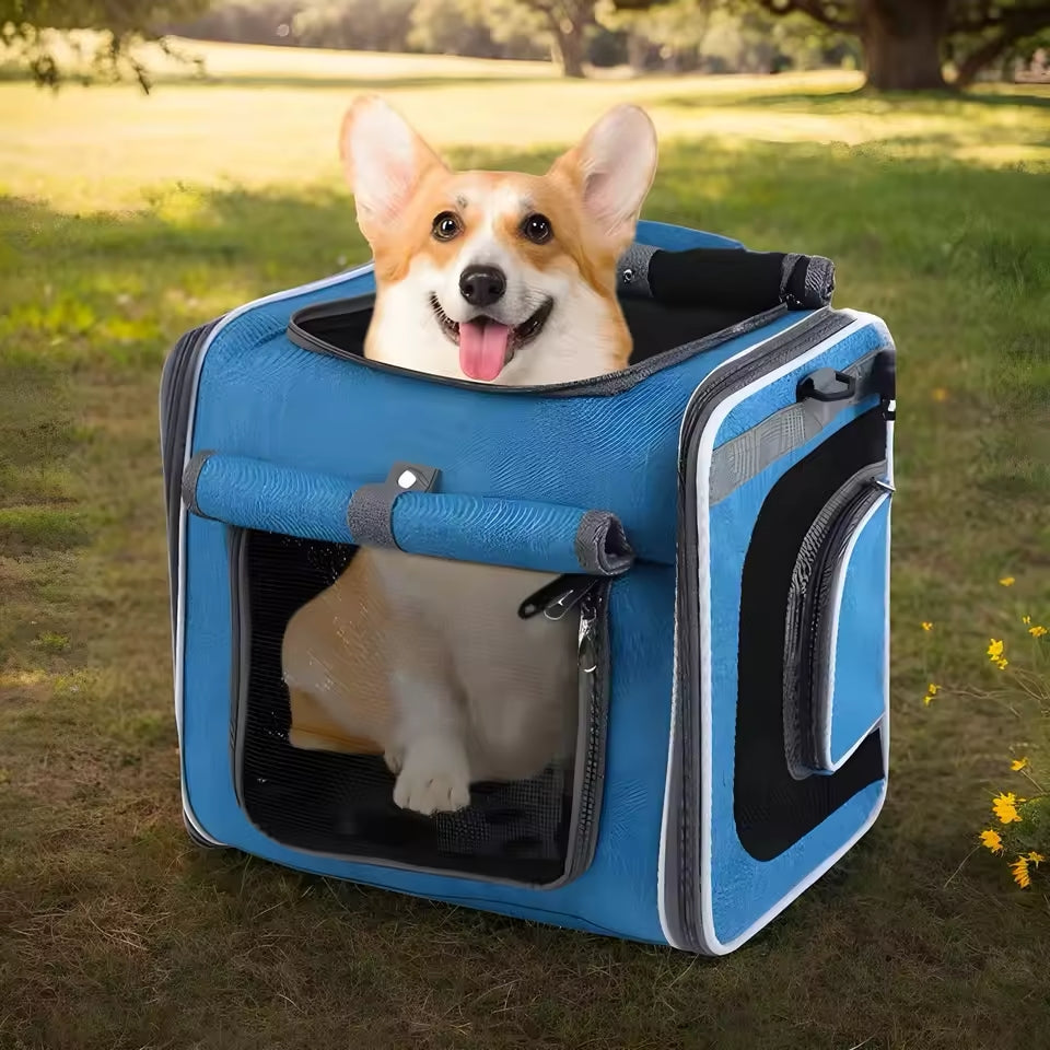 Expandable Pet Bicycle Basket – Comfortable and Safe for Small Dogs and Cats