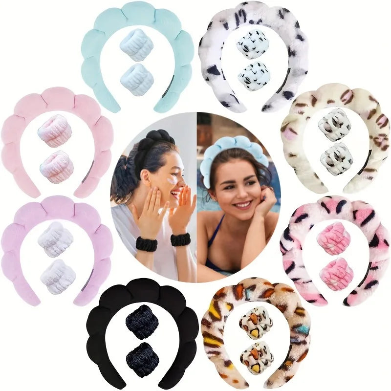 Plush Spa Headband & Wristband Set - Fluffiea