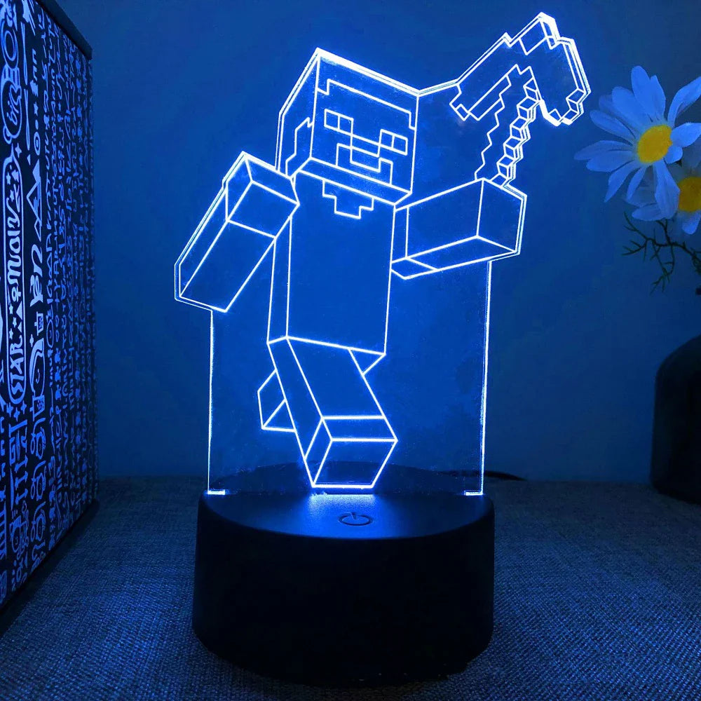 Diverse LED Gaming Characters Lamp - Playful Lighting for Gamers