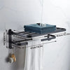 EliteRack Modern Towel Organizer | Foldable, Rustproof & Quick Drying Bathroom Storage
