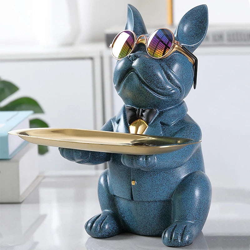 French Bulldog Figurine with Tray – Charming & Stylish Decoration for Your Home