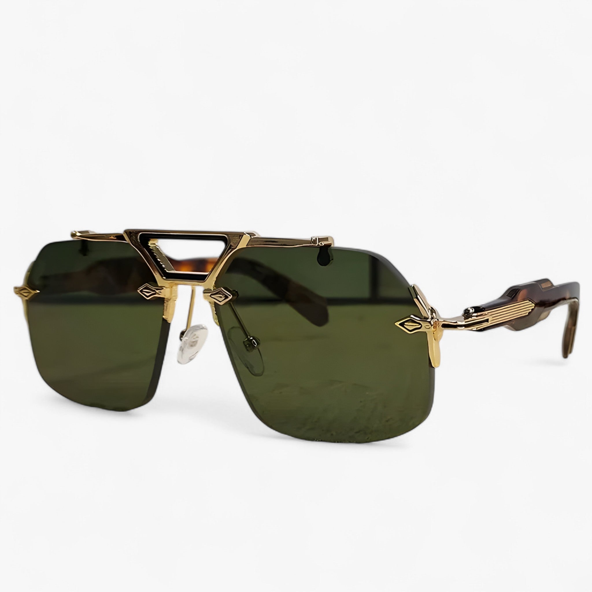 Rimless Oversized Sunglasses with Metal Accents – Vexor