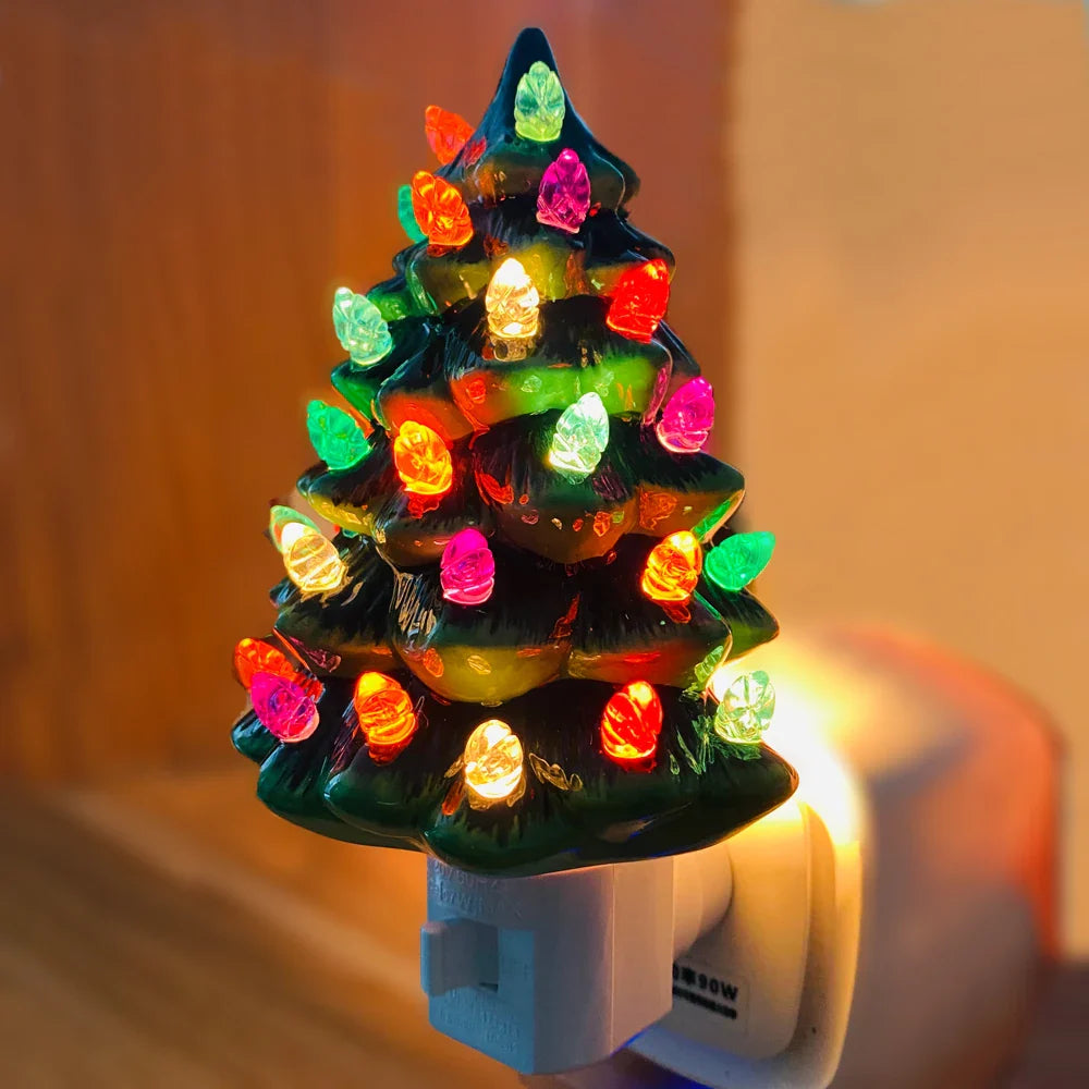 Ceramic Christmas Tree Night Light - Festive Decoration for Your Home