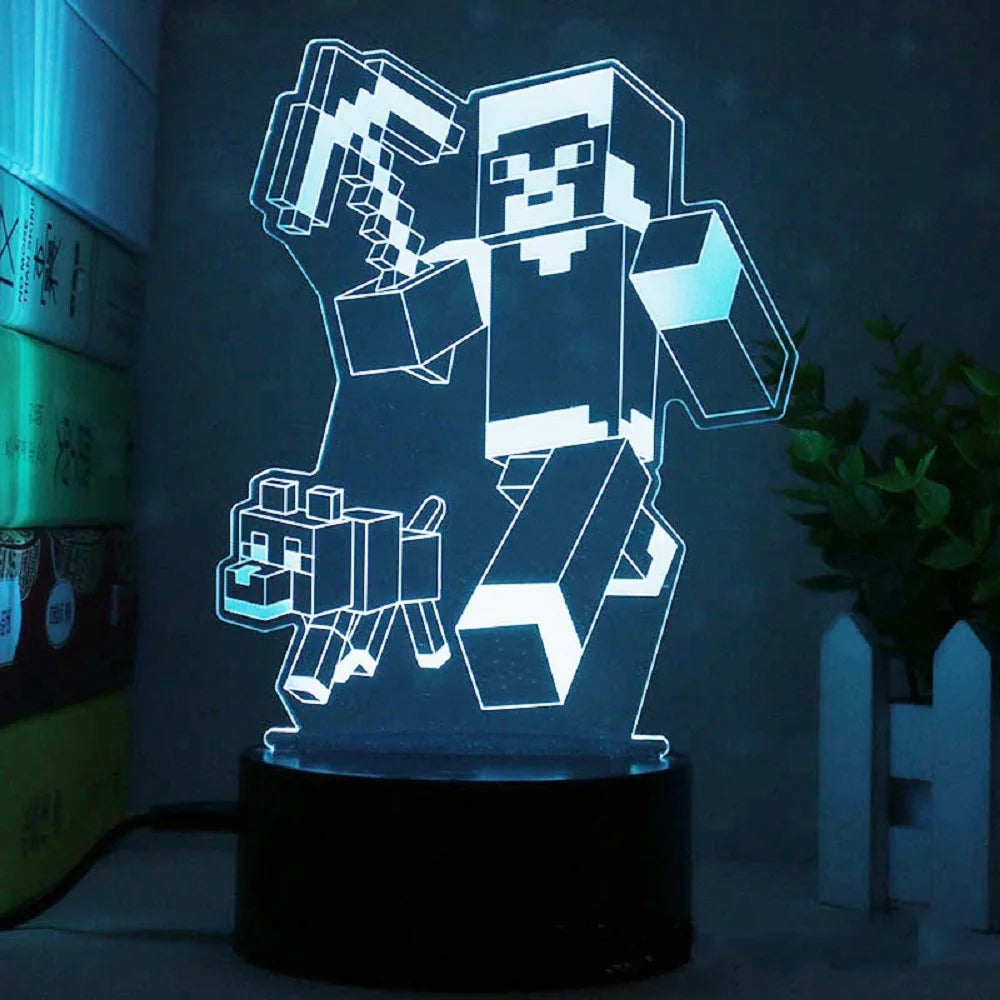 Diverse LED Gaming Characters Lamp - Playful Lighting for Gamers