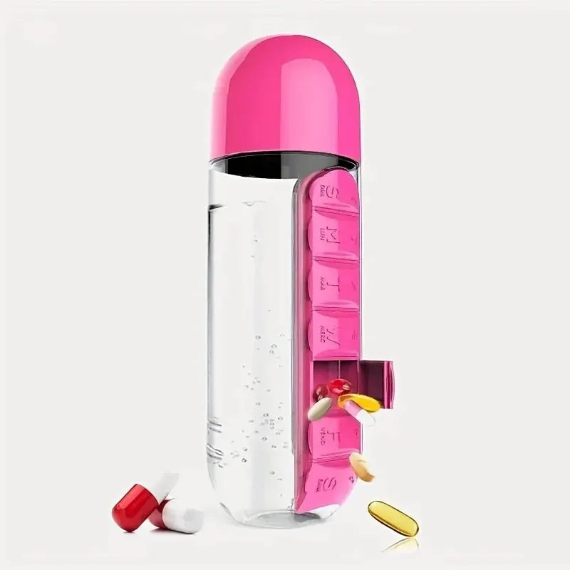 VitaBottle - Portable Water Bottle with Built-in Pill Box.