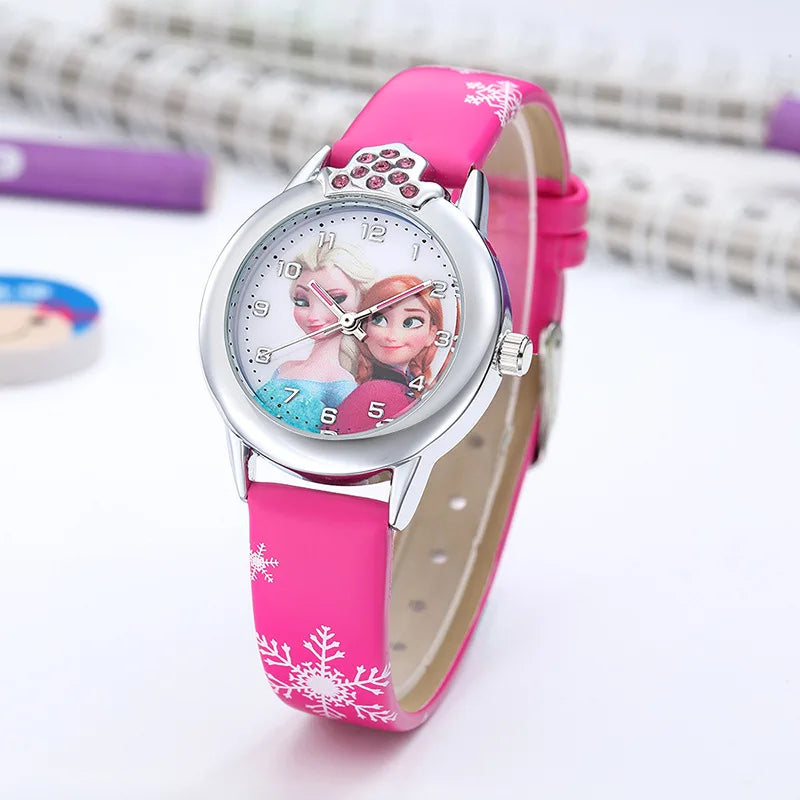 Frozen Princess Elsa Watch for Children – Leather Strap and Magical Design