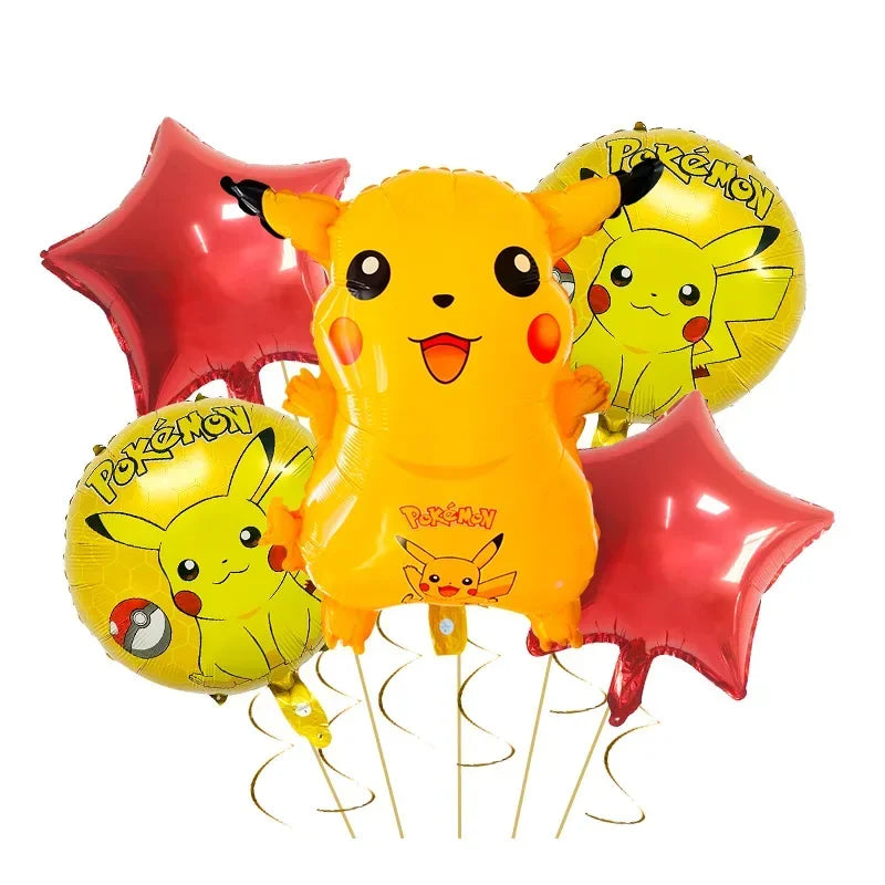 Pikachu and Charmander Aluminium Balloons – Party Decoration for Pokémon Fans