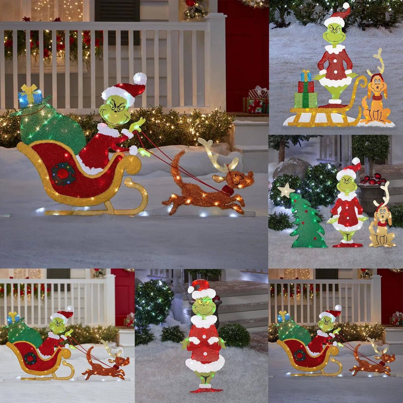 Grinch Christmas Decoration - Cheerful Garden Lighting for the Holidays