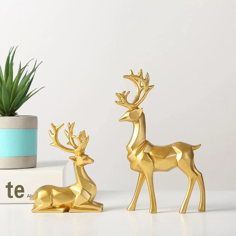 Geometric Deer Sculptures - Modern and Elegant