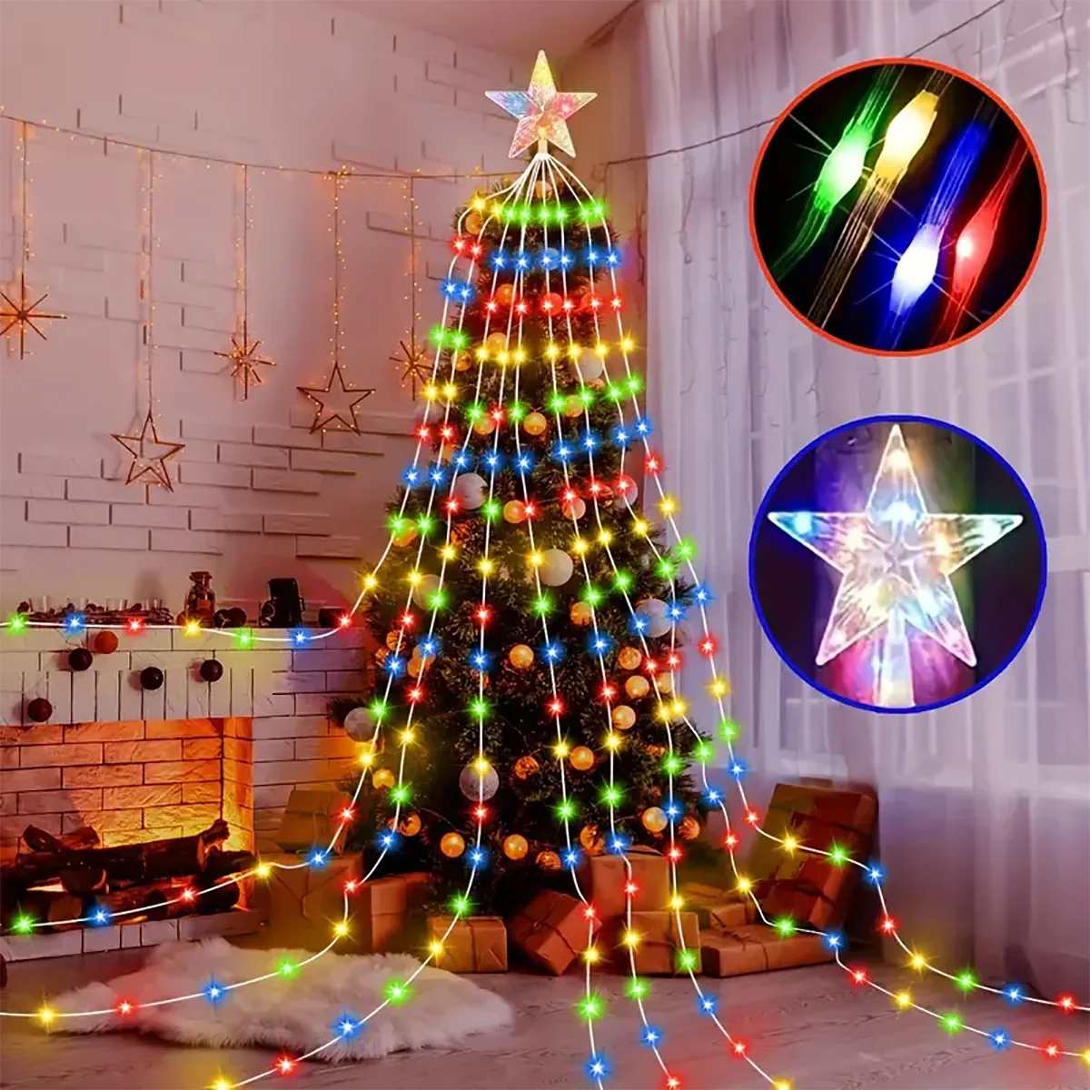 Solar-Powered Christmas Tree Lights - Dazzling Decoration for a Magical Christmas Experience
