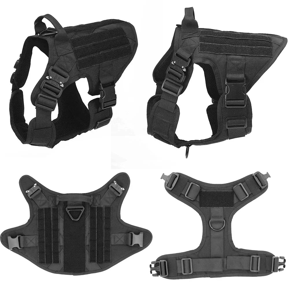TacticalElite K9 Harness and Lead Set - Military-Style Harness for Large Dogs with Training Lead