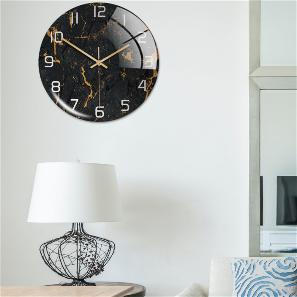 Stylish Wall Clock with Marble Effect – MarbleTime