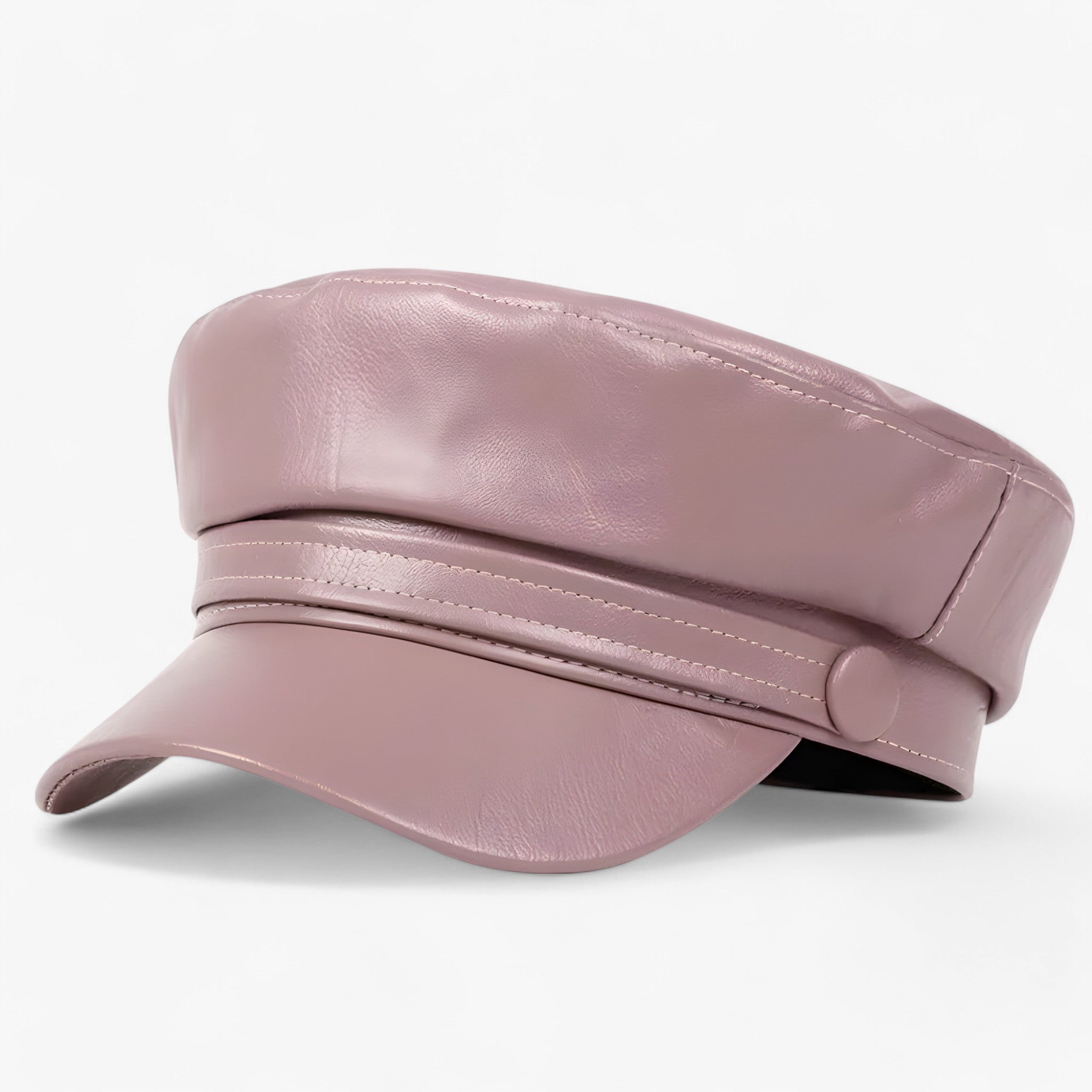 Octagonal Women's Flat Cap in PU Leather – Valence